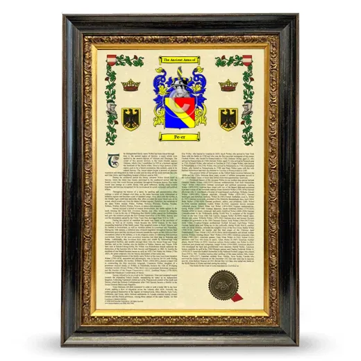 Pe-er Armorial History Framed - Heirloom