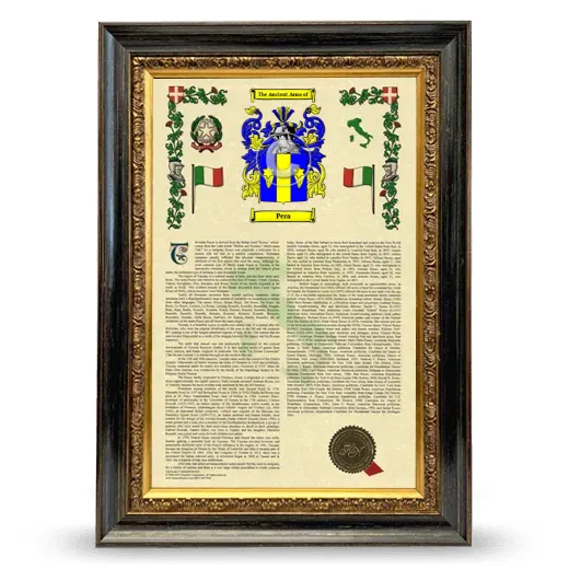 Pera Armorial History Framed - Heirloom