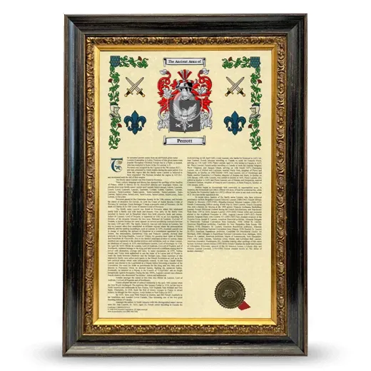 Perrott Armorial History Framed - Heirloom