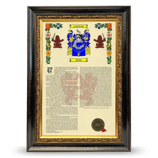 Pertus Armorial History Framed - Heirloom
