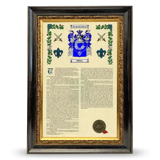 Pilette Armorial History Framed - Heirloom