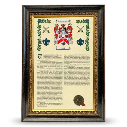 Pitel Armorial History Framed - Heirloom