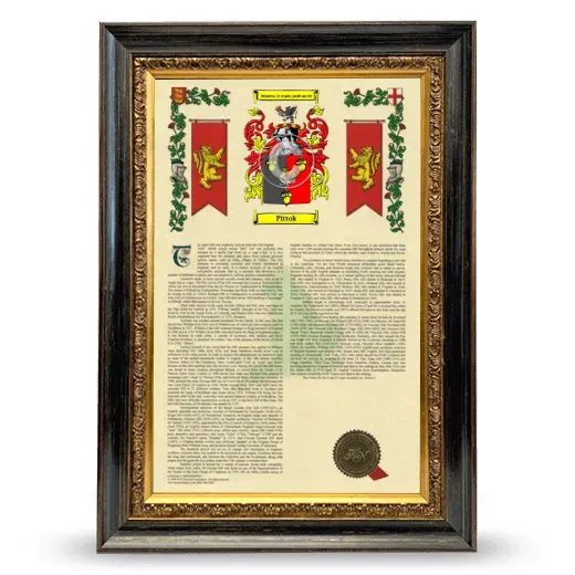 Pittok Armorial History Framed - Heirloom