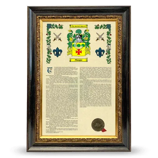 Planque Armorial History Framed - Heirloom