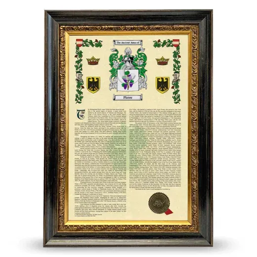 Plater Armorial History Framed - Heirloom