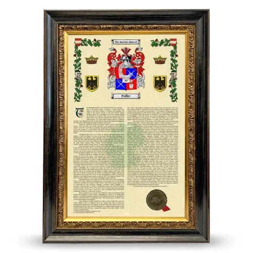 Poffer Armorial History Framed - Heirloom