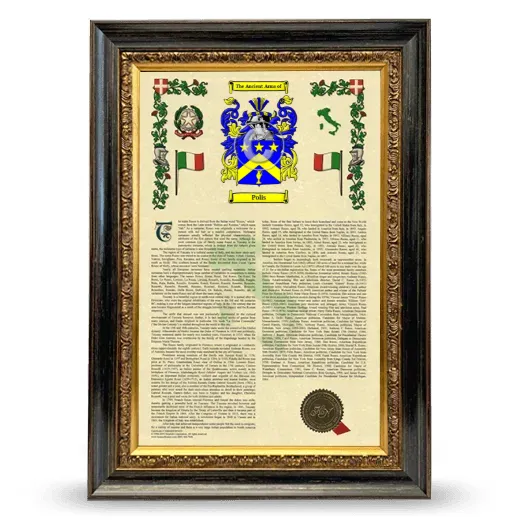 Polis Armorial History Framed - Heirloom