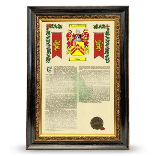 Popp Armorial History Framed - Heirloom