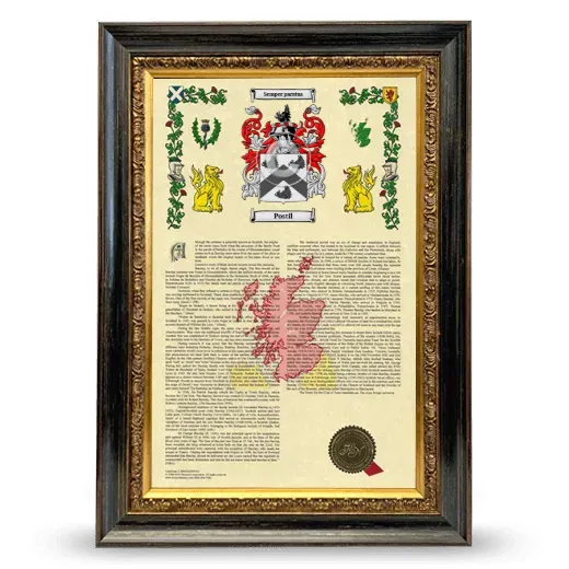 Postil Armorial History Framed - Heirloom