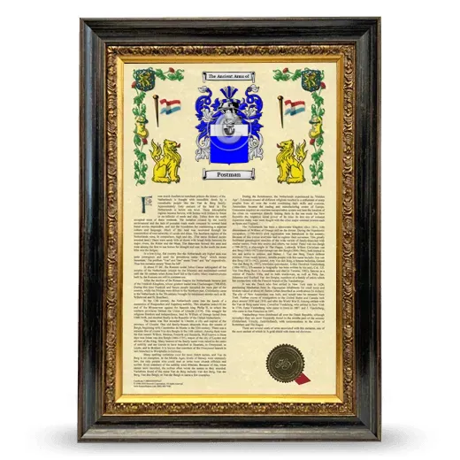 Postman Armorial History Framed - Heirloom