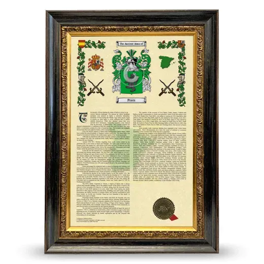 Prats Armorial History Framed - Heirloom