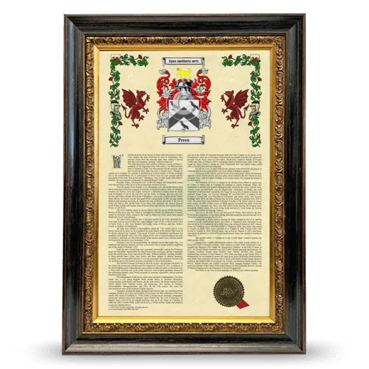 Prees Armorial History Framed - Heirloom