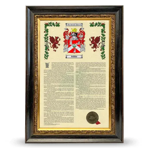 Pribble Armorial History Framed - Heirloom
