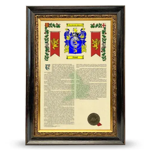 Prood Armorial History Framed - Heirloom