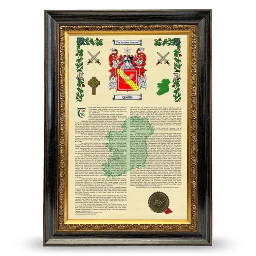 Quallie Armorial History Framed - Heirloom