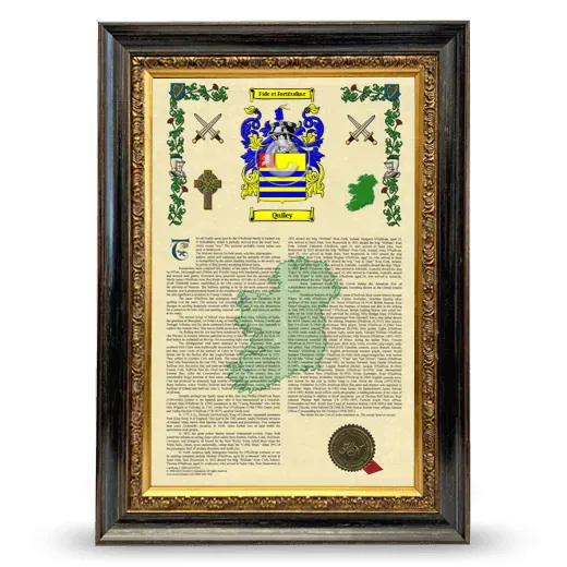 Quiley Armorial History Framed - Heirloom