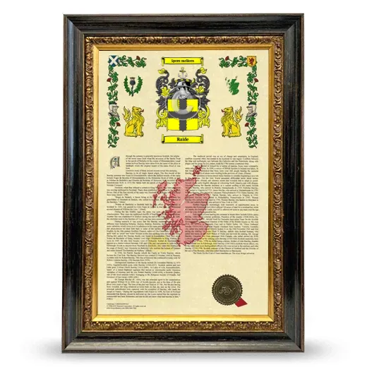 Raide Armorial History Framed - Heirloom