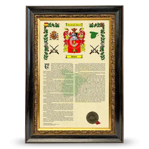 Ramas Armorial History Framed - Heirloom