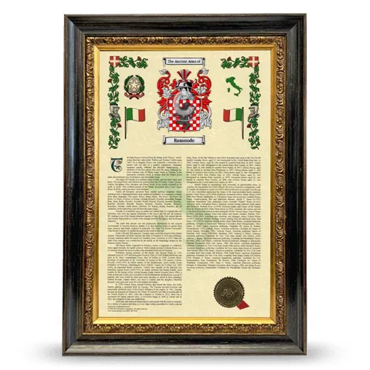 Ramundo Armorial History Framed - Heirloom