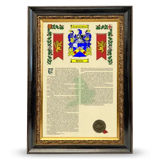 Ransom Armorial History Framed - Heirloom