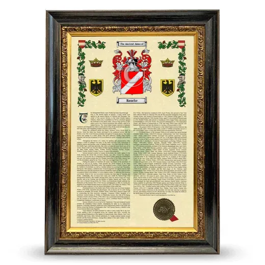 Rauche Armorial History Framed - Heirloom