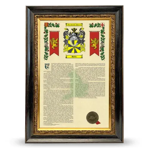 Rawn Armorial History Framed - Heirloom