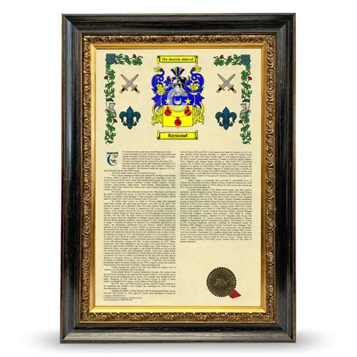 Raymond Armorial History Framed - Heirloom