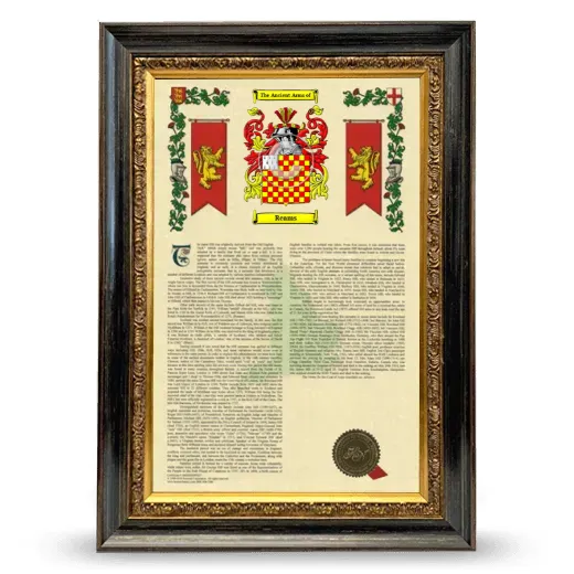 Reams Armorial History Framed - Heirloom