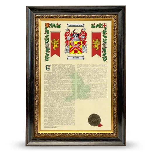 Reckits Armorial History Framed - Heirloom
