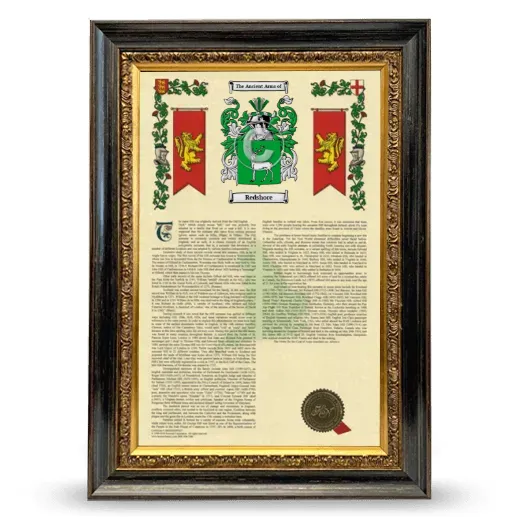 Redshore Armorial History Framed - Heirloom