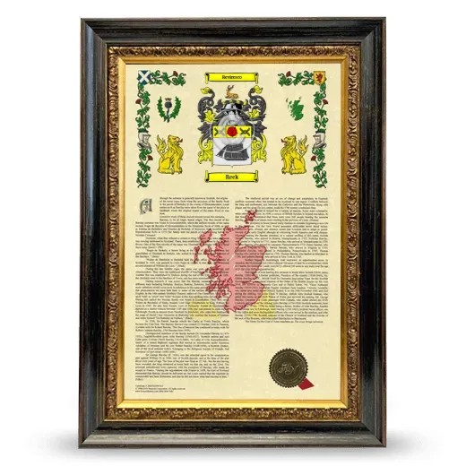 Reek Armorial History Framed - Heirloom