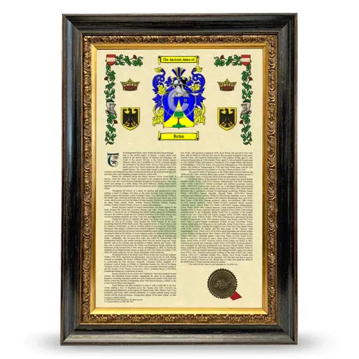 Reiss Armorial History Framed - Heirloom