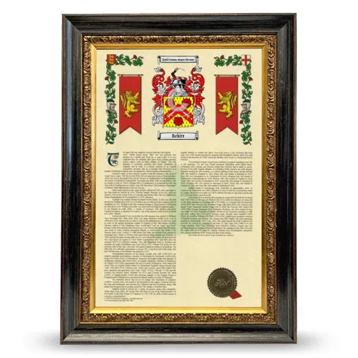 Rekitt Armorial History Framed - Heirloom