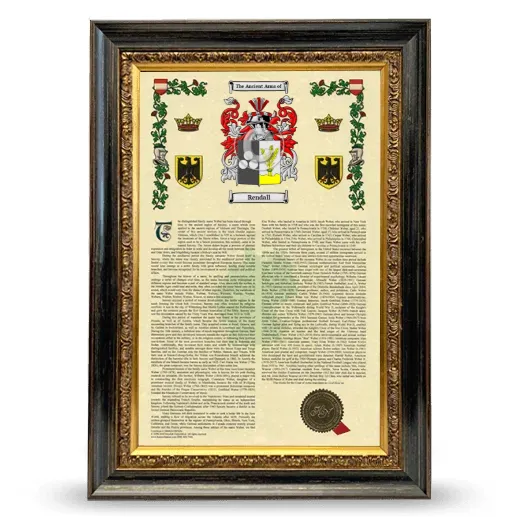 Rendall Armorial History Framed - Heirloom