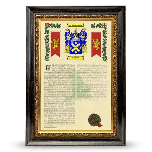 Rennick Armorial History Framed - Heirloom