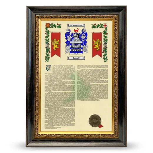 Reynell Armorial History Framed - Heirloom