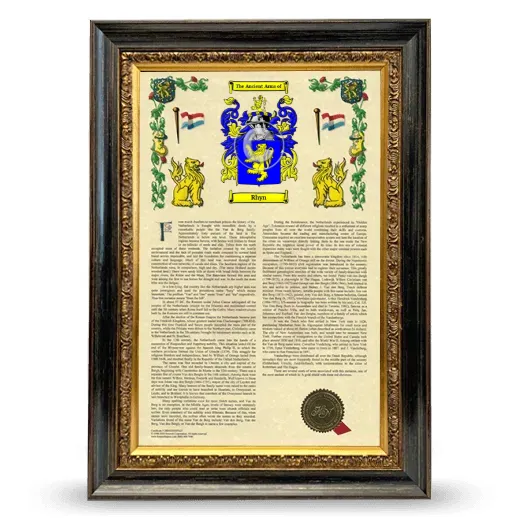 Rhyn Armorial History Framed - Heirloom