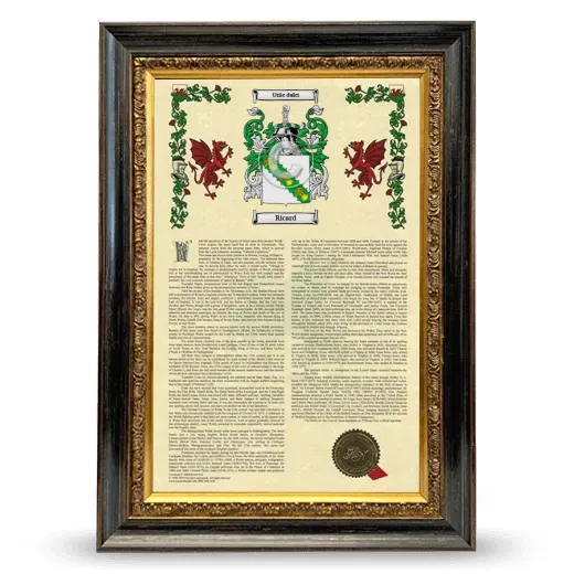 Ricard Armorial History Framed - Heirloom