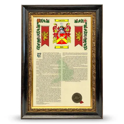 Rich Armorial History Framed - Heirloom