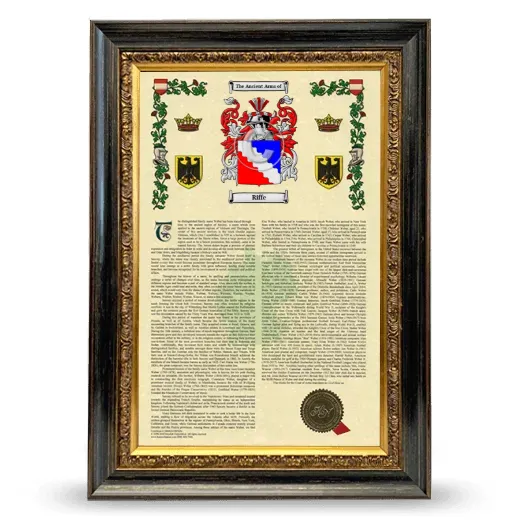 Riffe Armorial History Framed - Heirloom