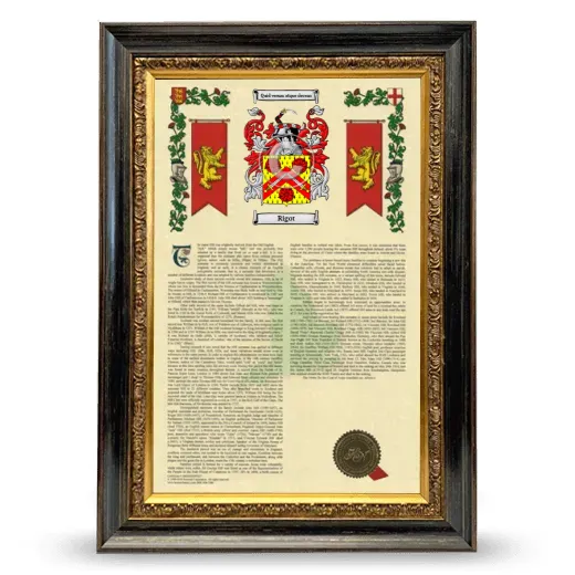 Rigot Armorial History Framed - Heirloom