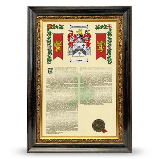 Ripon Armorial History Framed - Heirloom