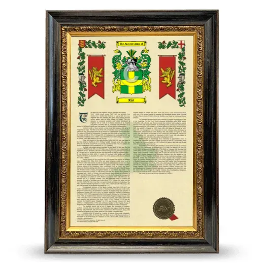 Rist Armorial History Framed - Heirloom