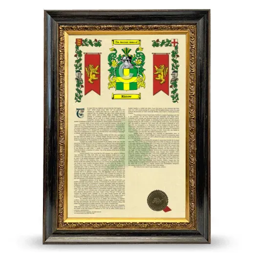 Ristow Armorial History Framed - Heirloom
