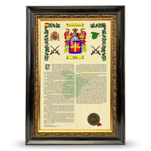 Rivas Armorial History Framed - Heirloom