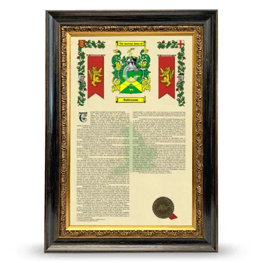 Robenson Armorial History Framed - Heirloom
