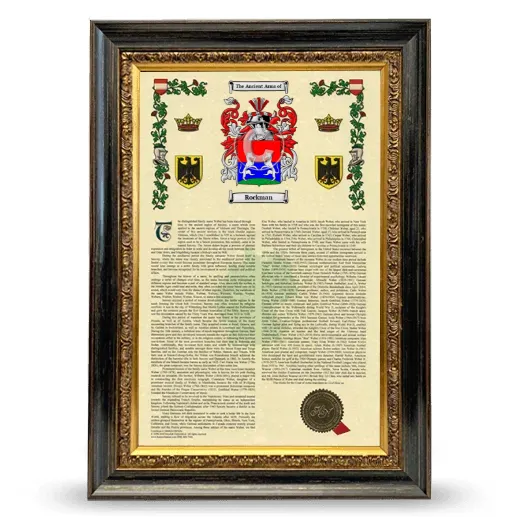 Rockman Armorial History Framed - Heirloom