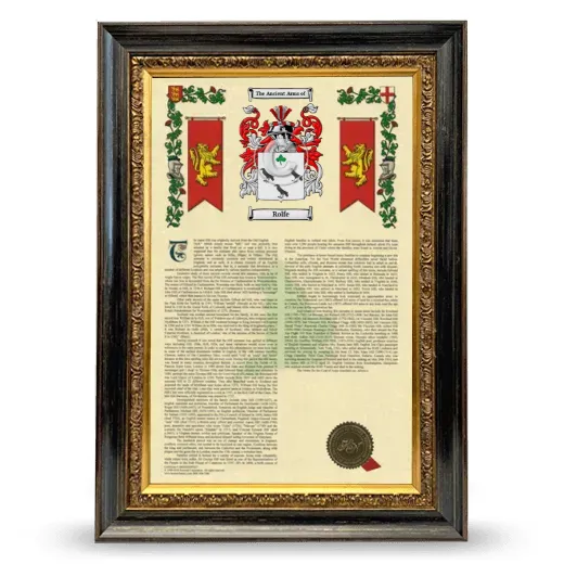 Rolfe Armorial History Framed - Heirloom