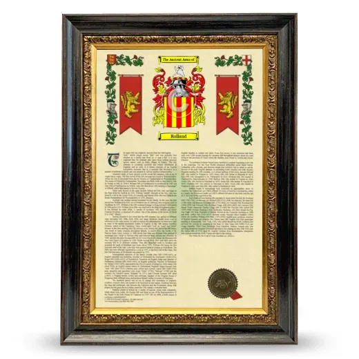Rolland Armorial History Framed - Heirloom
