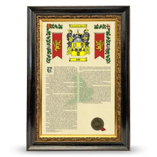 Rolls Armorial History Framed - Heirloom
